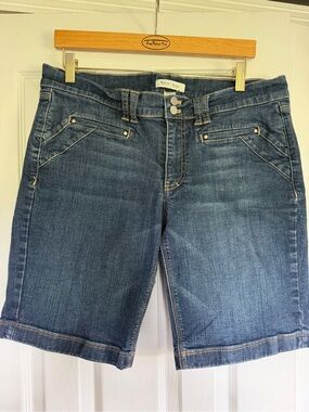 White House Black Market Women's Mid-Dark Blue Denim Bermuda Shorts Size 12